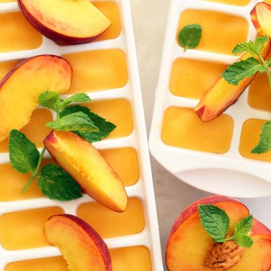 Summer Peach Ice Cubes - Recipe photo by The Harvest Kitchen