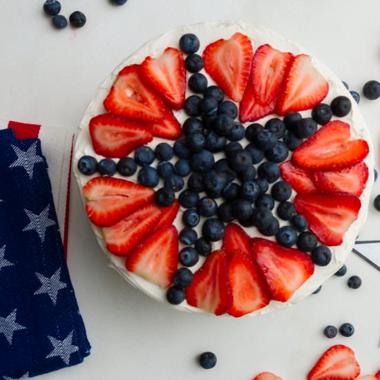 Star Spangled Strawberry Cake - Recipe photo by The Sweet Nerd