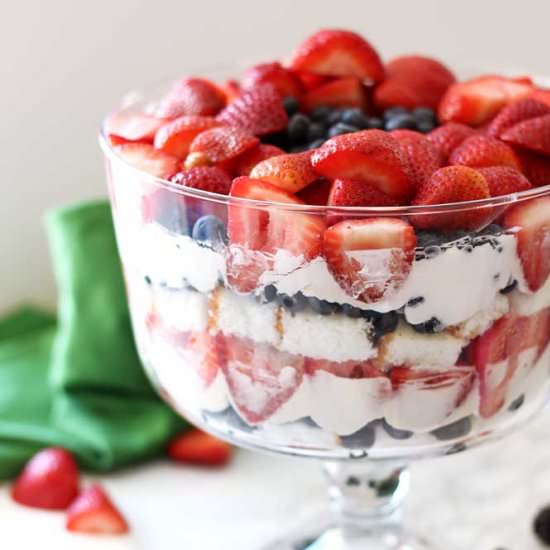 Red, White and Blueberry Trifle - Recipe photo by recipesworthrepeating