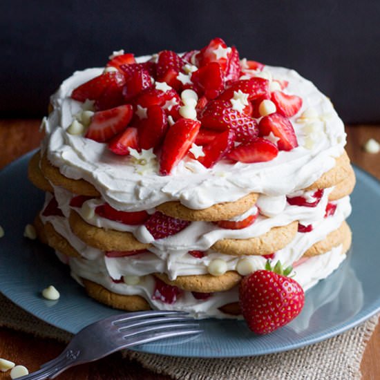 Strawberries & Cream Icebox Cake - Recipe photo by KitchenMason