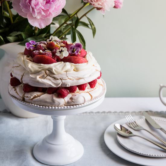 Peach Melba Meringue - Recipe photo by Cygnet Kitchen