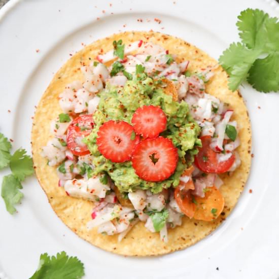 Tiliapia Ceviche Tostadas - Recipe photo by lovehappyhour