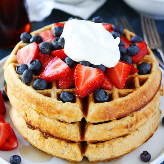 Belgian Waffles - Recipe photo by twopeasandtheirpod