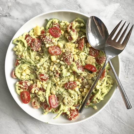 Raw Zucchini Noodle Salad - Recipe photo by plantbasedjane