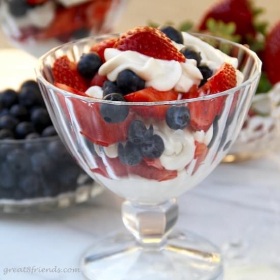 Red, White & Blue Cheesecake Mousse - Recipe photo by Great 8 Friends