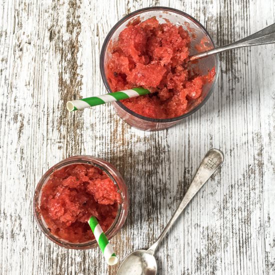 Watermelon Cherry Granita - Recipe photo by Healthy Forkful