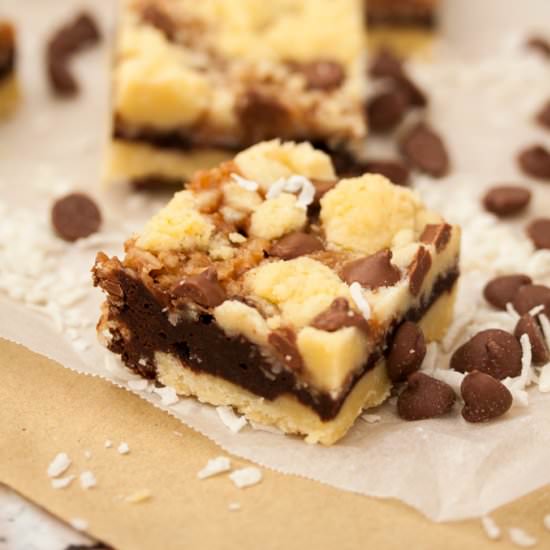 Chocolate Caramel Coconut Bars - Recipe photo by sugarsaltmagic