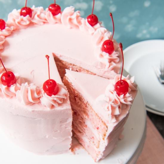 Vintage Cherry Chip Layer Cake - Recipe photo by houseofnasheats