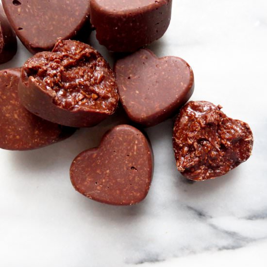 Chocolate Coconut Heart Candies - Recipe photo by thetoastedpinenut