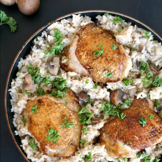 Chicken with Mushroom Rice - Recipe photo by mygorgeousrecipes