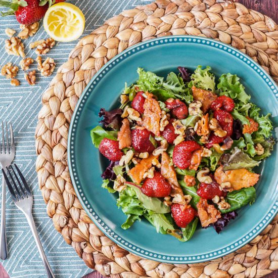 Roasted Strawberry Saganaki Salad - Recipe photo by TaraMar