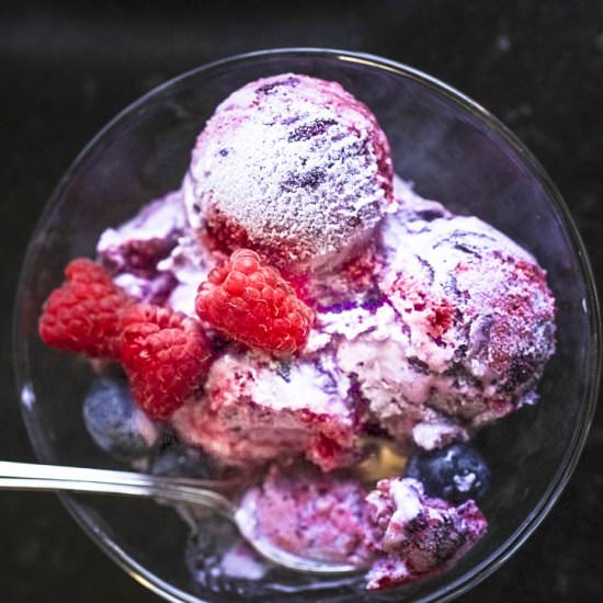 Roasted Blueberry Ice Cream - Recipe photo by Recipe Fiction