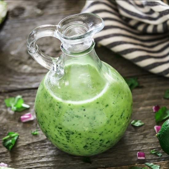 Avocado Cilantro Lime Dressing - Recipe photo by Vegan Huggs