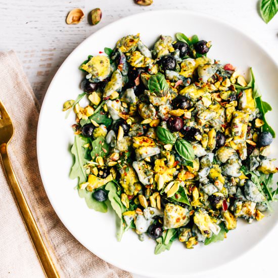 Blueberry Eggs Breakfast Salad - Recipe photo by eatingbirdfood