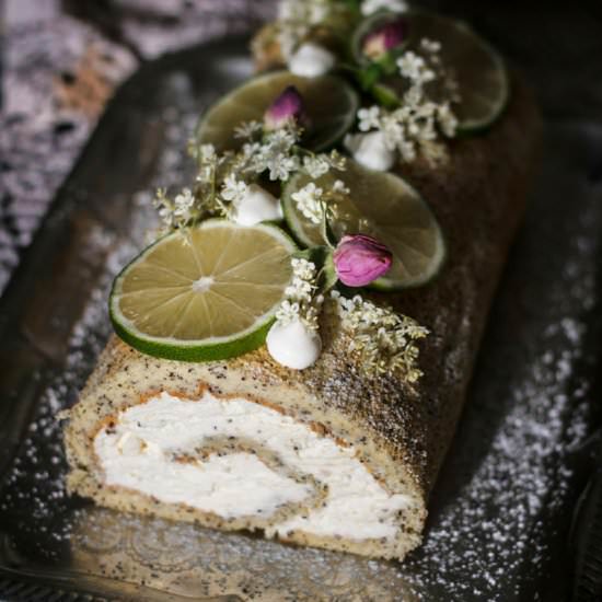 Lime Poppy Seed Elderflower Cake - Recipe photo by Use Your Noodles