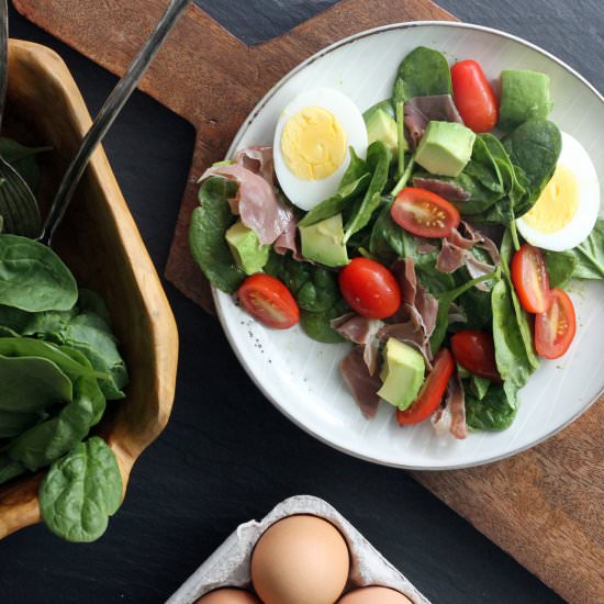 Spinach and Prosciutto Salad - Recipe photo by organicallymandy