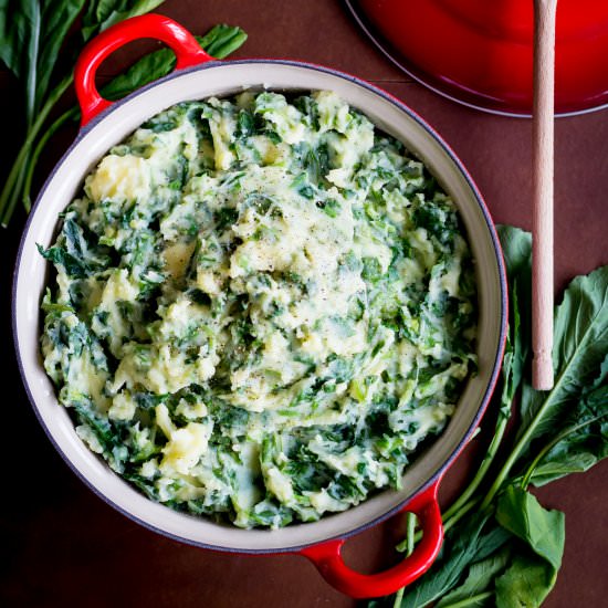 Turnip Greens Potato Mash & Cheese - Recipe photo by cuisinedeli