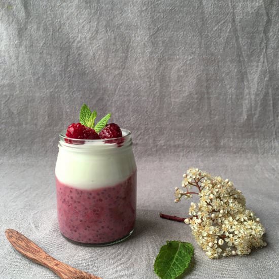 Raspberry Chia Pudding - Recipe photo by Healthy Forkful