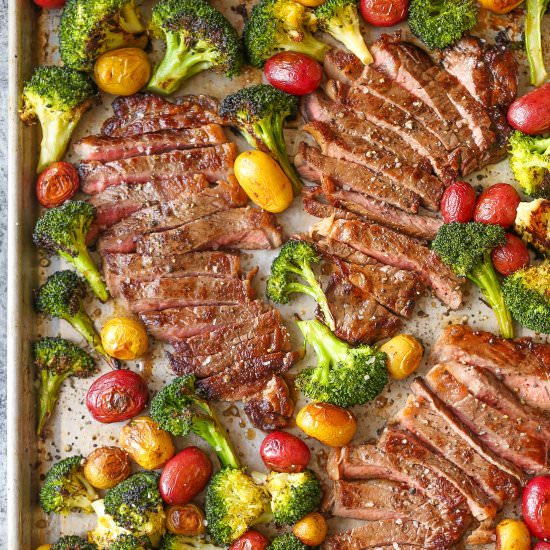 Sheet Pan Steak and Veggies - Recipe photo by damndelicious