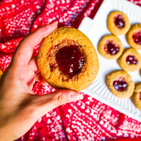 Chewy peanut butter & jelly cookies - Recipe photo by ditchtherecipe
