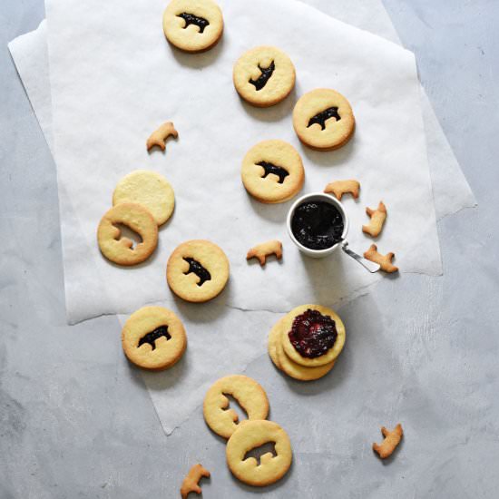 Blueberry Linzer Cookies - Recipe photo by pardon your french