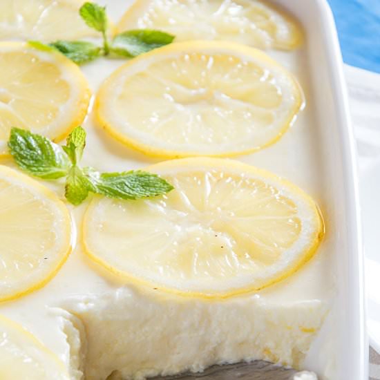 Lemon Semifreddo with Mint Sauce - Recipe photo by ItalianRecipeBook