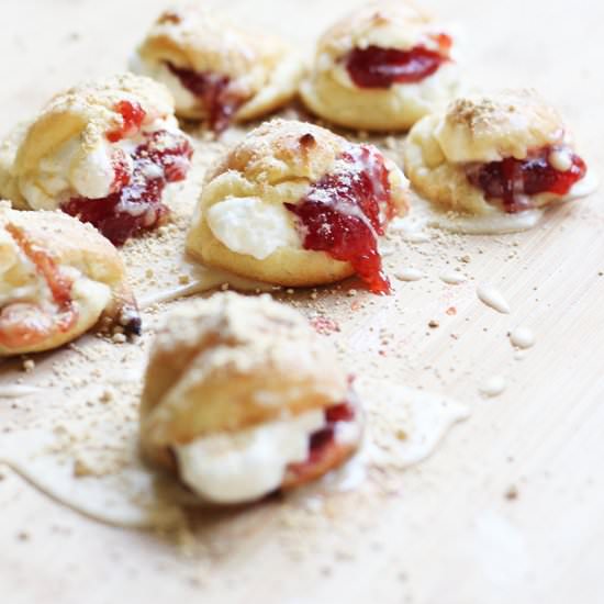 PB & J Cream puffs - Recipe photo by Fusion Craftiness