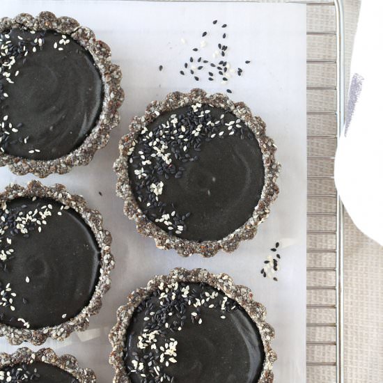 Midnight Black Sesame Tarts - Recipe photo by begoodorganics