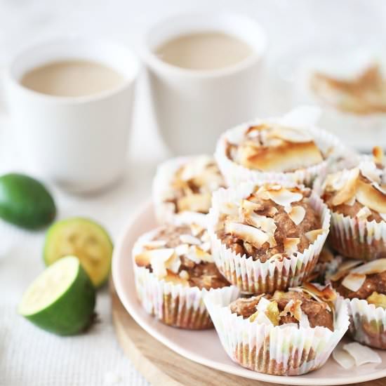 Feijoa and Coconut Muffins - Recipe photo by begoodorganics