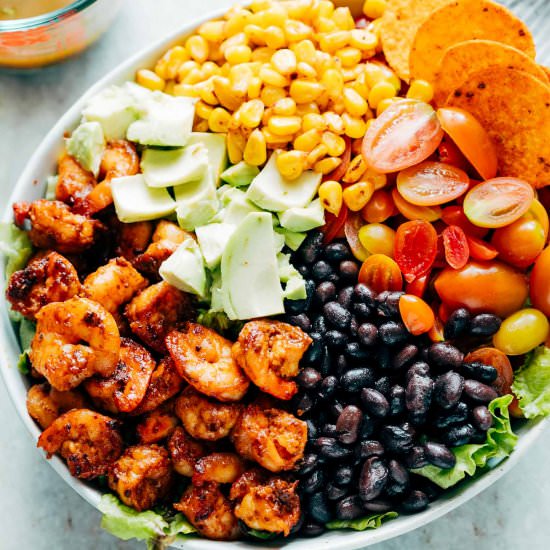 Mexican Prawn Avocado Taco Salad - Recipe photo by myfoodstory