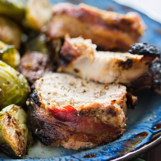 Bacon-Wrapped Pork Tenderloin - Recipe photo by thegoldlininggirl