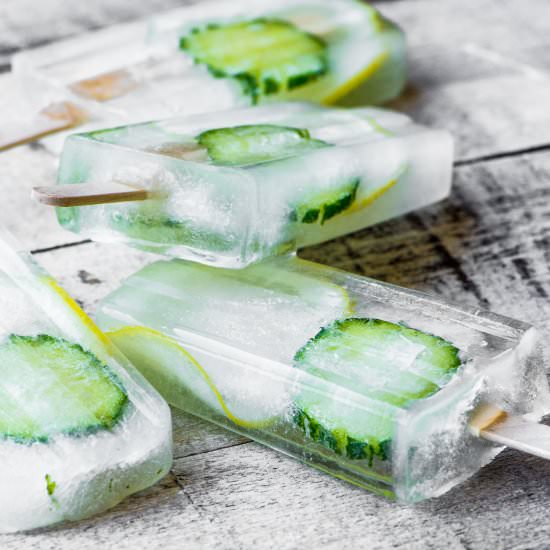 Cucumber Lemon Spa Popsicles - Recipe photo by theviewfromgreatisland