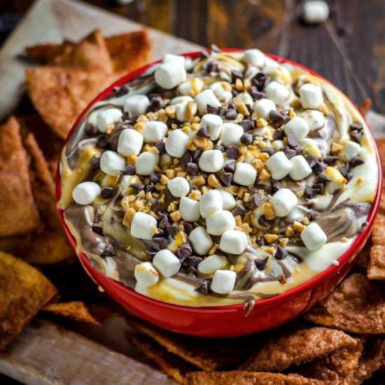 Salted Caramel S'mores Dip - Recipe photo by MorganHosttheToast