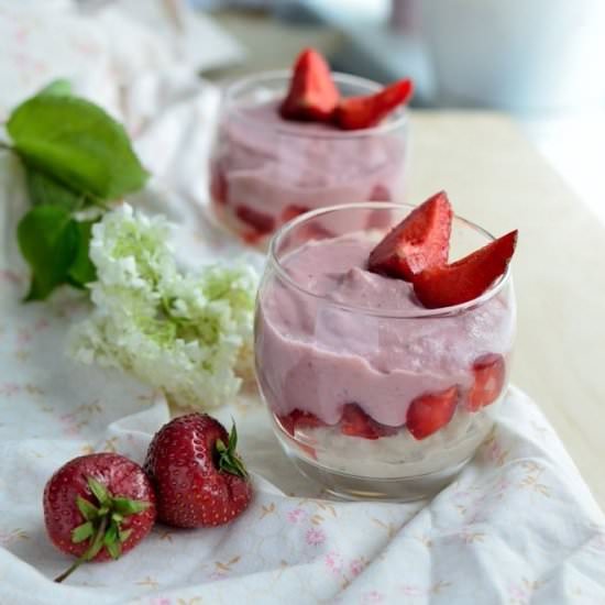 Strawberry banana millet pudding - Recipe photo by planetasmaku