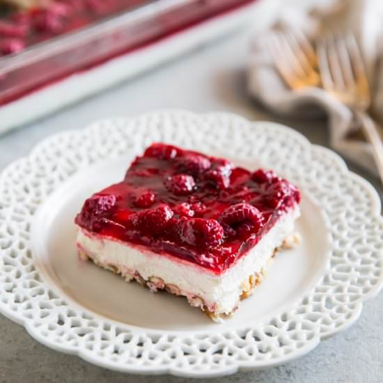 Raspberry Pretzel Jello Salad - Recipe photo by culinaryhill
