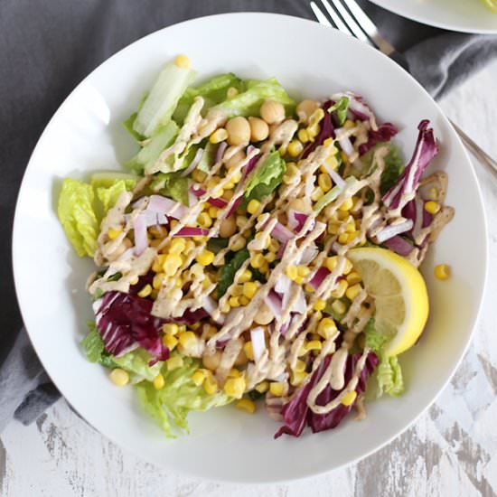 Easy Chickpea Corn Salad - Recipe photo by TwoRaspberries