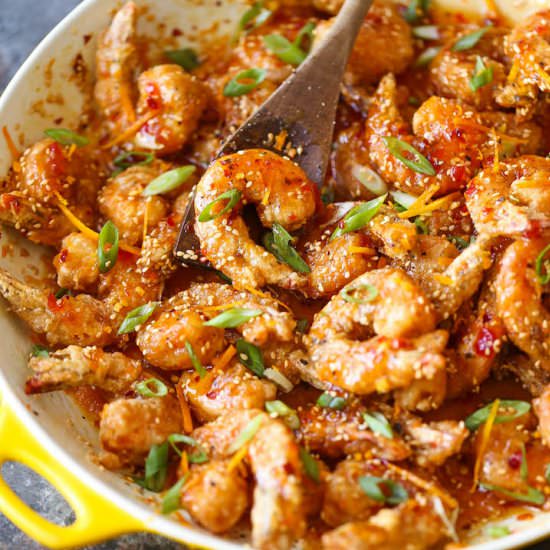 Honey Orange Firecracker Shrimp - Recipe photo by damndelicious