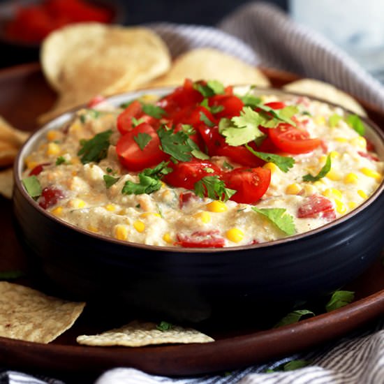 Salsa Verde Corn Dip - Recipe photo by Melanie Makes