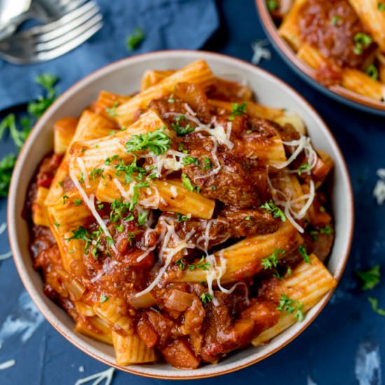 Big Batch Beef Ragu with Pasta - Recipe photo by KitchenSanctuary