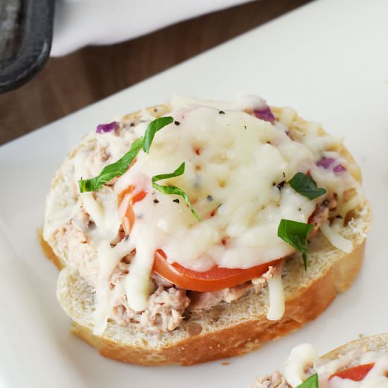 Tuna Melt Crostini - Recipe photo by Savvysavingcouple