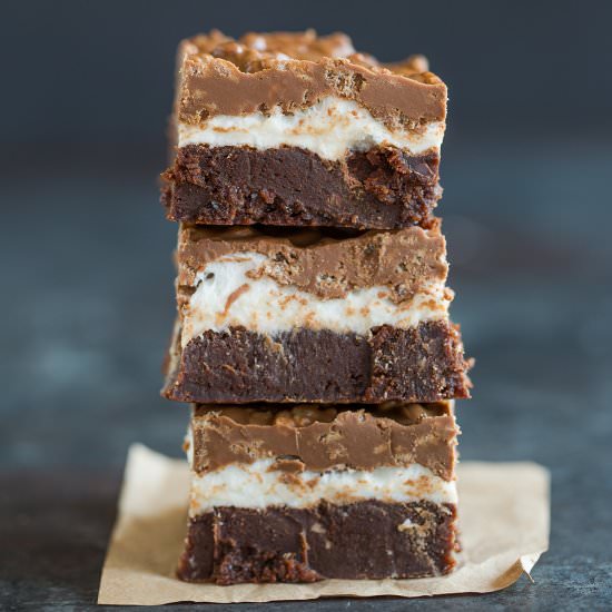 Marshmallow Crunch Brownie Bars - Recipe photo by browneyedbaker