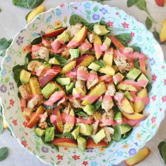 Summer Chicken & Peach Salad - Recipe photo by girlinhealing