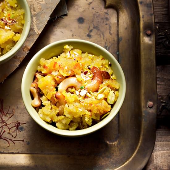 Pineapple Sooji Halwa - Recipe photo by cubesnjuliennes