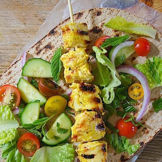 Grilled Chicken Kebab Wraps - Recipe photo by MomsKitchenHandbook