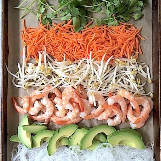 Make-Your-Own Summer Roll Bar - Recipe photo by MomsKitchenHandbook