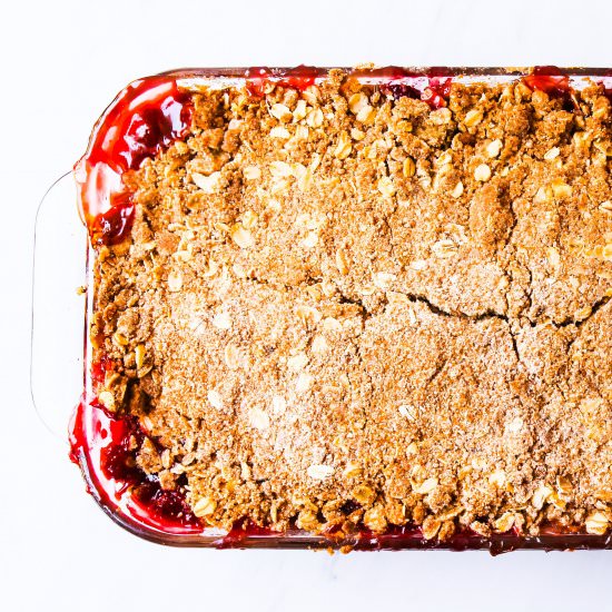 Strawberry Rhubarb Crisp - Recipe photo by AwesomeWomanProject