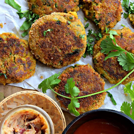 Sweet Potato Tikki With Chole Chaat - Recipe photo by Cookilicious