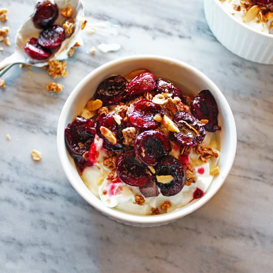 Roasted Cherry Parfait - Recipe photo by wifeychef