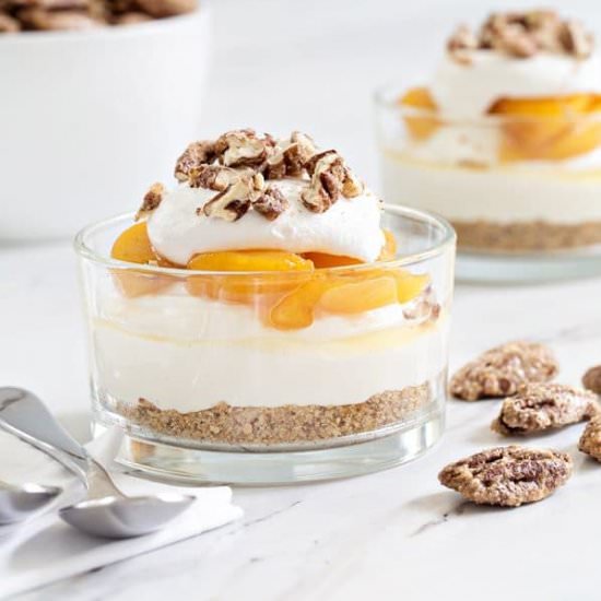 No Bake Peach Cheesecake - Recipe photo by mybakingaddiction