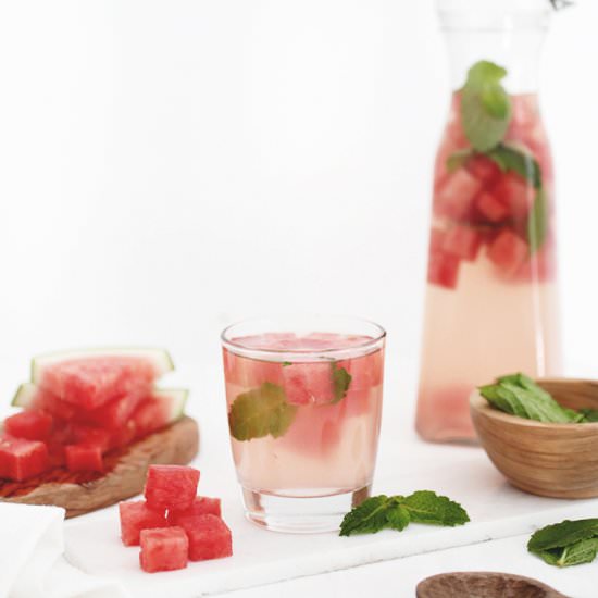 Watermelon Mint Infused Water - Recipe photo by The Merrythought
